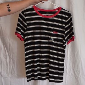Vans black and white striped shirt
